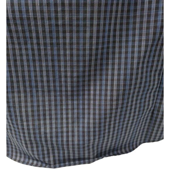 Joseph Abboud Mens Long Sleeve Button Up Shirt Plaid Blue Black Slim Fit XL - Picture 7 of 11